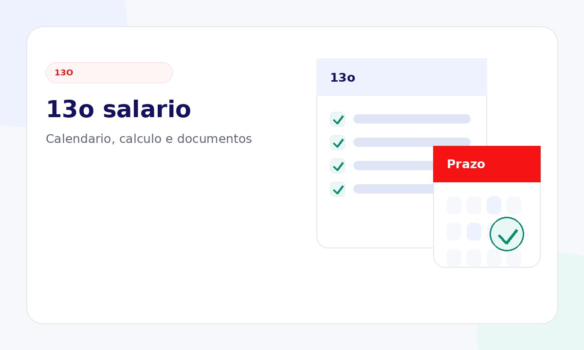Calendário de fim de ano com cálculo de 13º salário de empregada doméstica