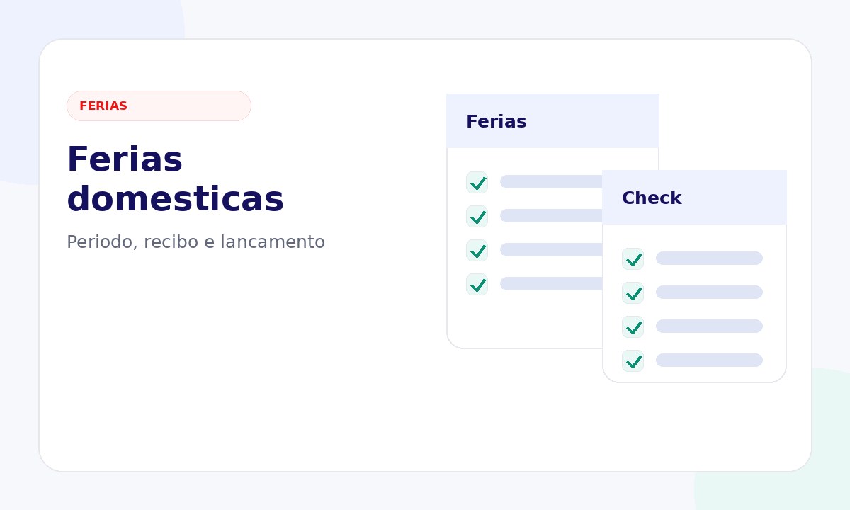Agenda aberta com marcação de férias e documentos de empregada doméstica