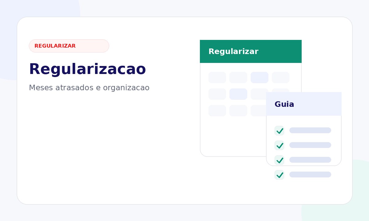 Pastas de meses atrasados e checklist de regularização de empregado doméstico